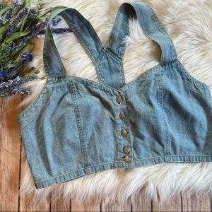 Mobility | denim button up crop top
